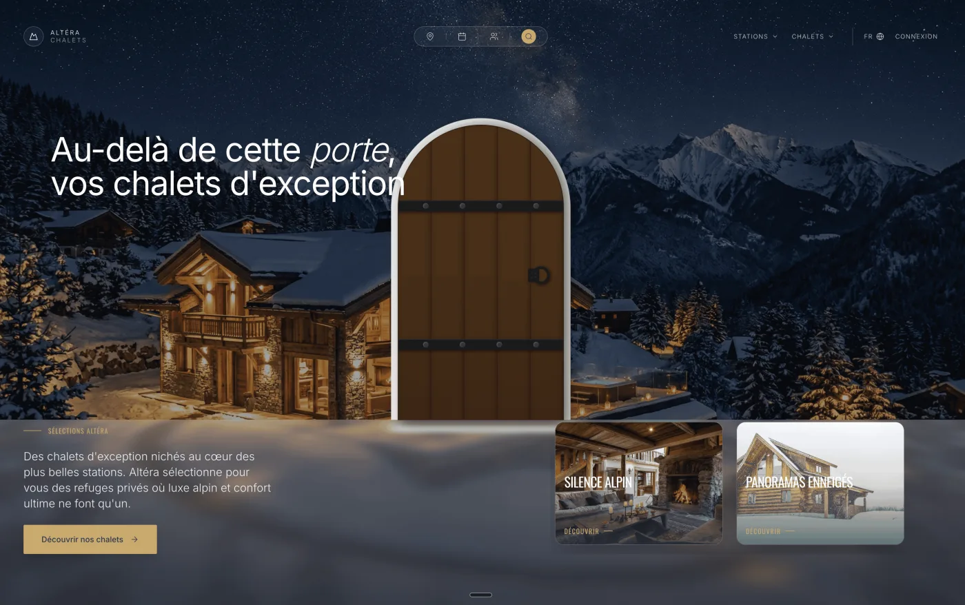 Altera Chalets — Construction chalets — Site web créé par Kliik Agency pour les professionnels de l'habitat